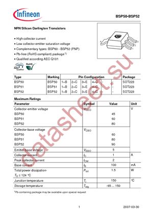 BSP 51 H6327 datasheet  